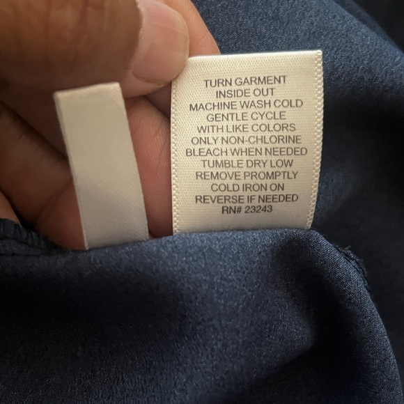 Dressbarn Summer Navy Blue Dress – Size Large - Picture 6 of 8